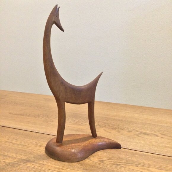 Larry Hirsch Wooden Giraffe Sculpture 17-1/2